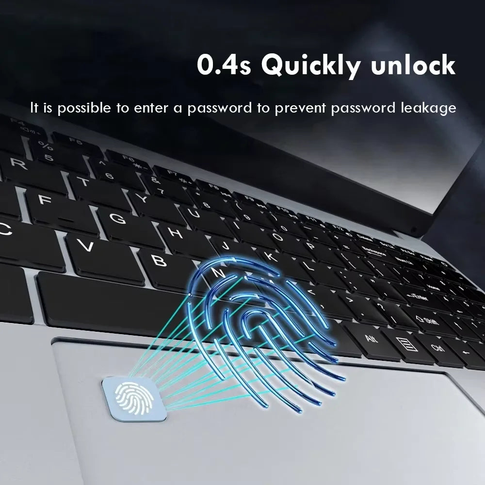 15.6" Windows 11 laptop Fingerprint unlocking Laptop Computer intel Celeron N4000 16GB RAM 1/2TB SSD notebook Gamer Computer PC