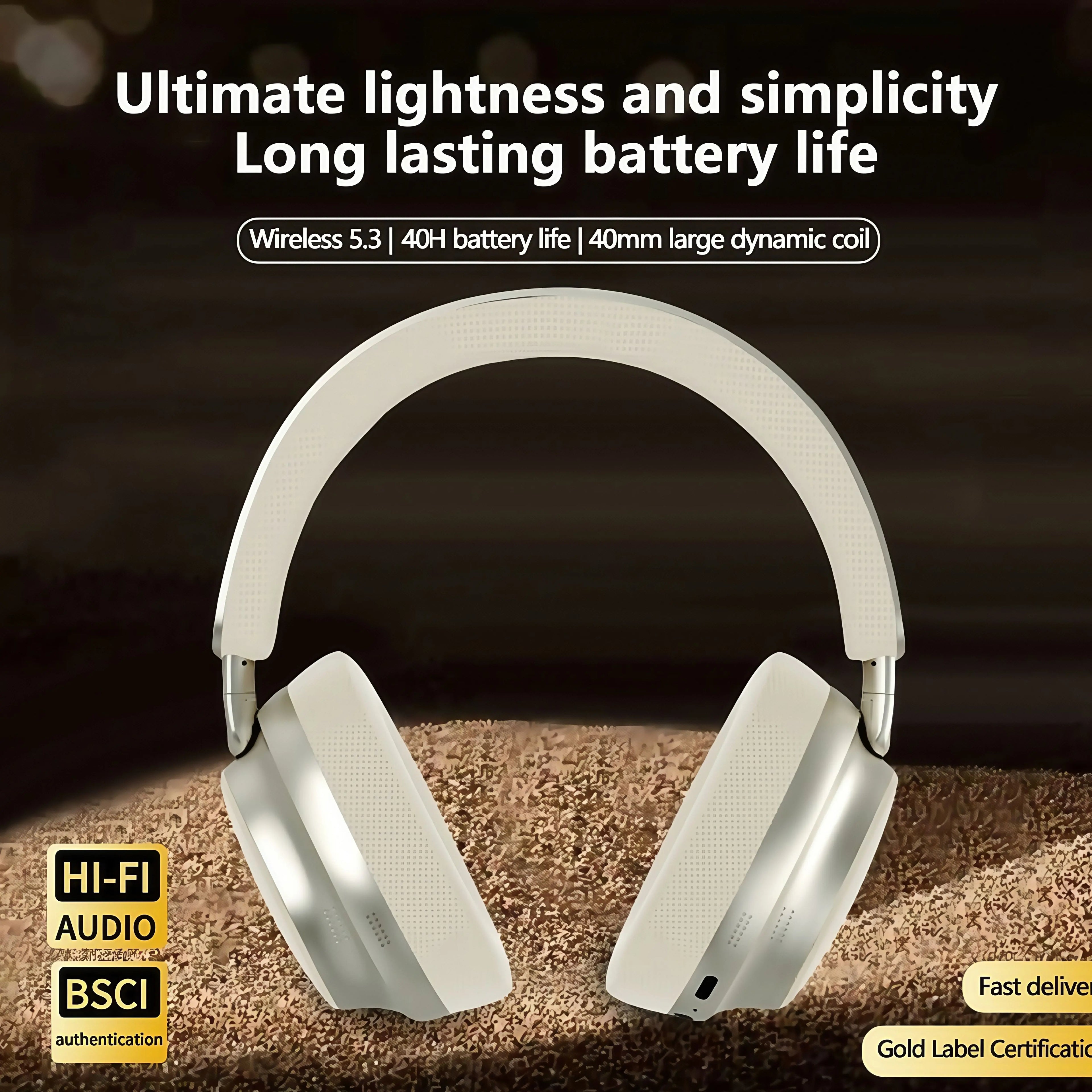 Bluetooth Over Ear Headphones by TEISCHE with 40mm Drivers, 40H Playtime, Noise Isolation, and Bluetooth 5.3 - Perfect for Music and Gaming, Comfortable Fit, Wireless Connectivity, and Durable Design.