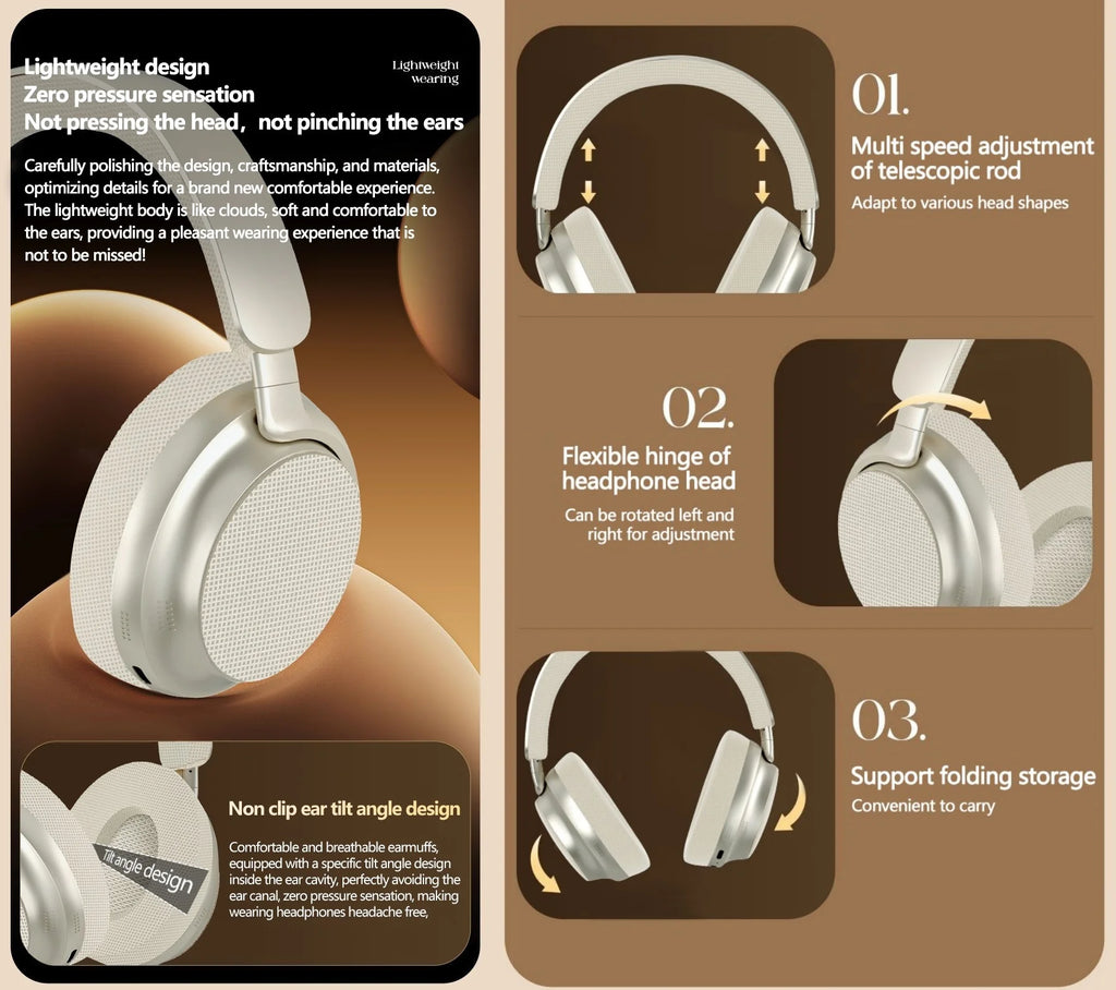 Bluetooth Over Ear Headphones by TEISCHE with 40mm Drivers, 40H Playtime, Noise Isolation, and Bluetooth 5.3 - Perfect for Music and Gaming, Comfortable Fit, Wireless Connectivity, and Durable Design.