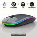 Wireless mouse with Bluetooth connectivity, rechargeable design, and 2.4 GHz USB receiver, featuring a modern ultra-thin build, 1600 DPI sensitivity, and 6 buttons, ideal for gaming and compatible with PC, laptop, and MacBook