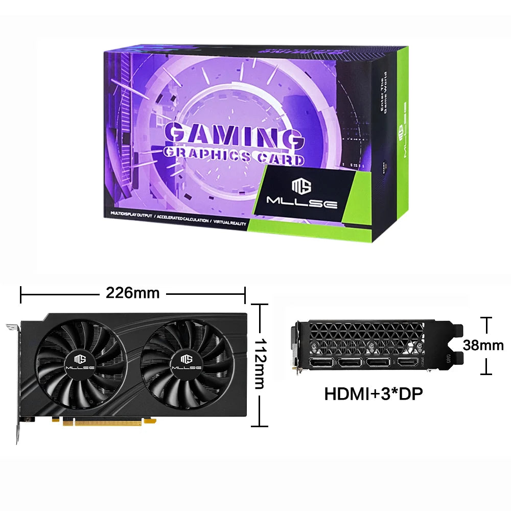 MLLSE RTX 3060 12GB Graphics Card GDDR6 192Bit PCI Express 4.0 ×16 8Pin NVIDIA GPU Rtx 3060 Gaming Video Card Placa De Video