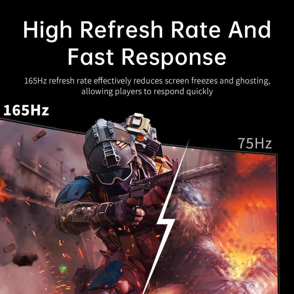 KTC 24 inch 1500R Curved Gaming Monitor 165Hz 1ms FHD 1080p VA Tilt Adaptive Sync HDR 110% sRGB DP/HDMI,VESA for Gaming Home Off