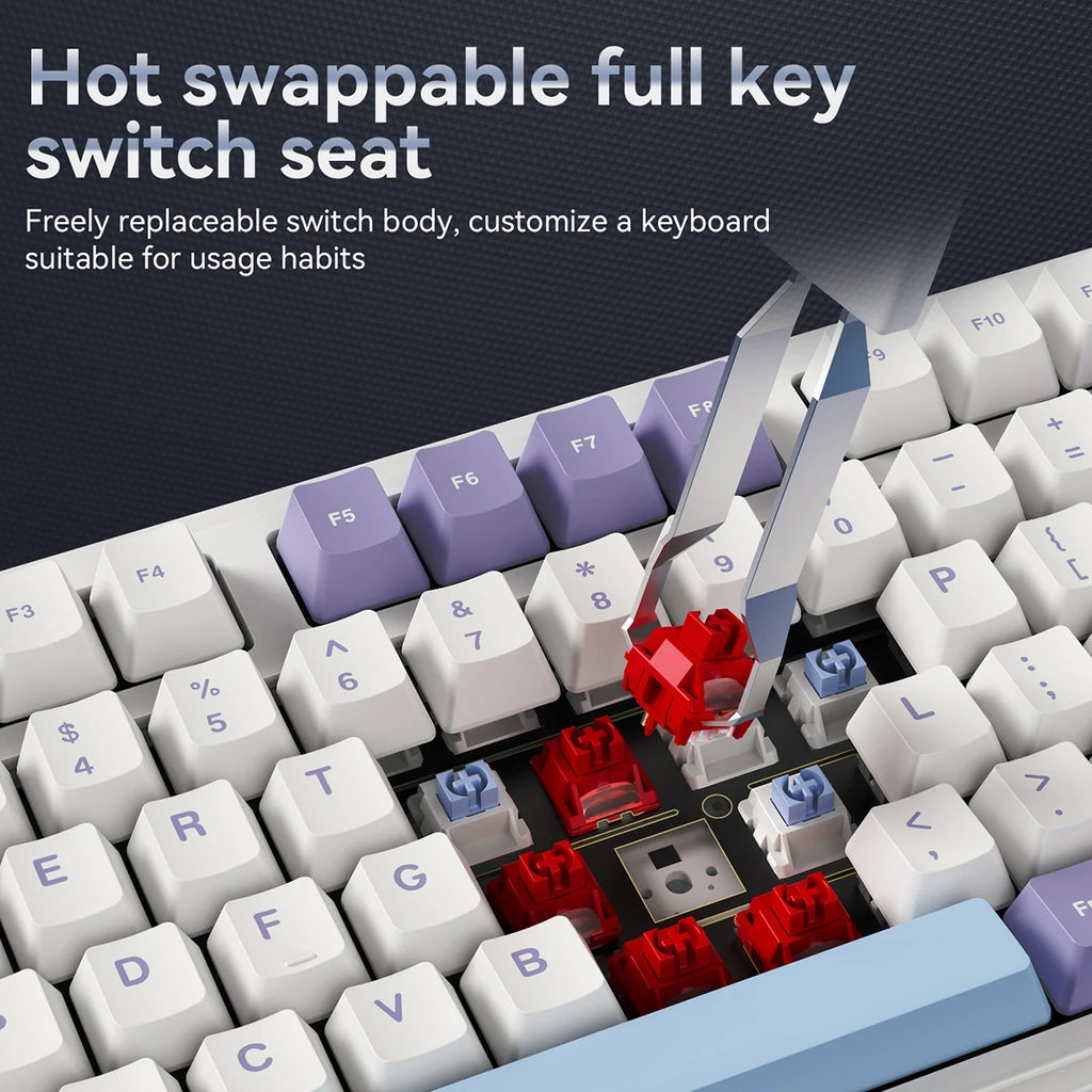 AJAZZ AK980 Mechanical Gaming keyboard, 2.9cm TFT Screen, Volume Knob, 98-Key Gasket Structure, RGB Lighting, Hot-Swappable PR4