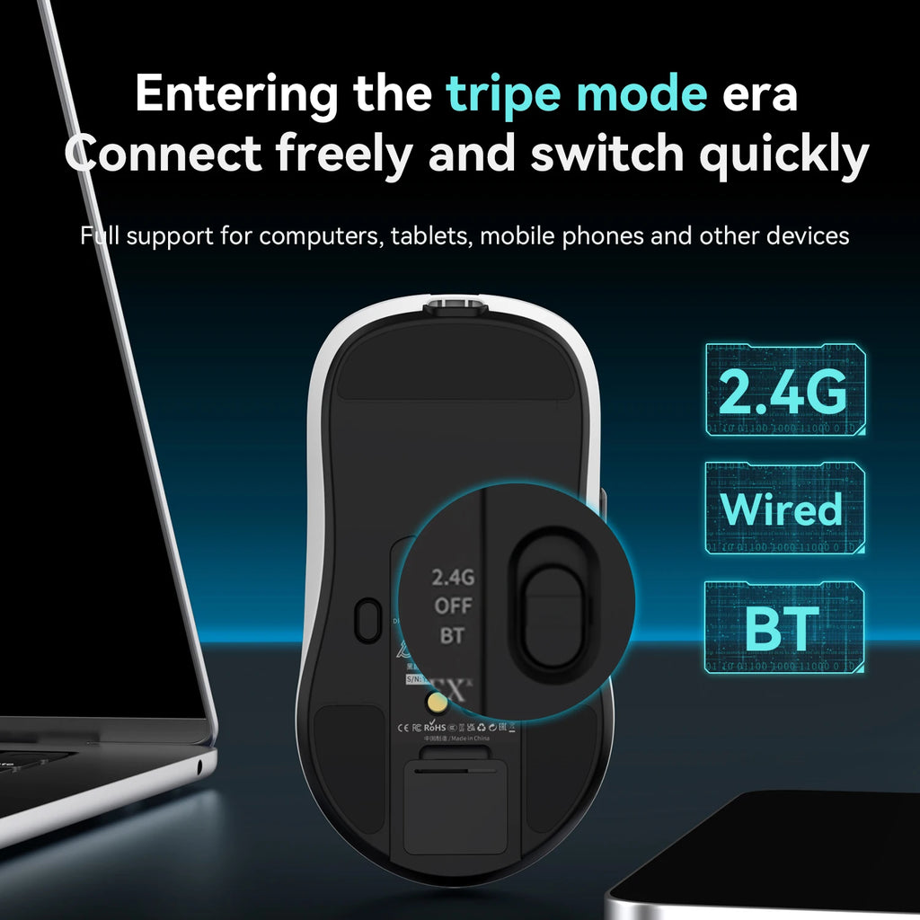 AJAZZ AJ159P MC Gaming Mouse Wireless Bluetooth 2.4G Receiver PAW3311 Sensor Free anti-slip sticker Suitable for e-sports office