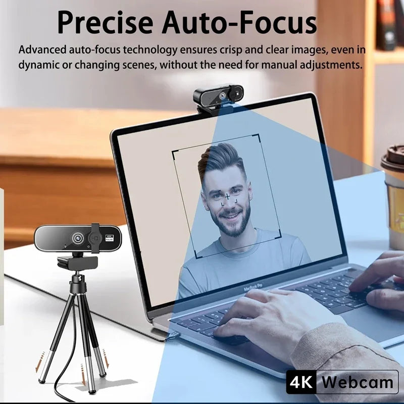 4K HD Mini Webcam With Microphone 2K Full HD Webcam 30fps Autofocus USB Web Cam For Auto Focus PC Laptop Video Shooting Camera