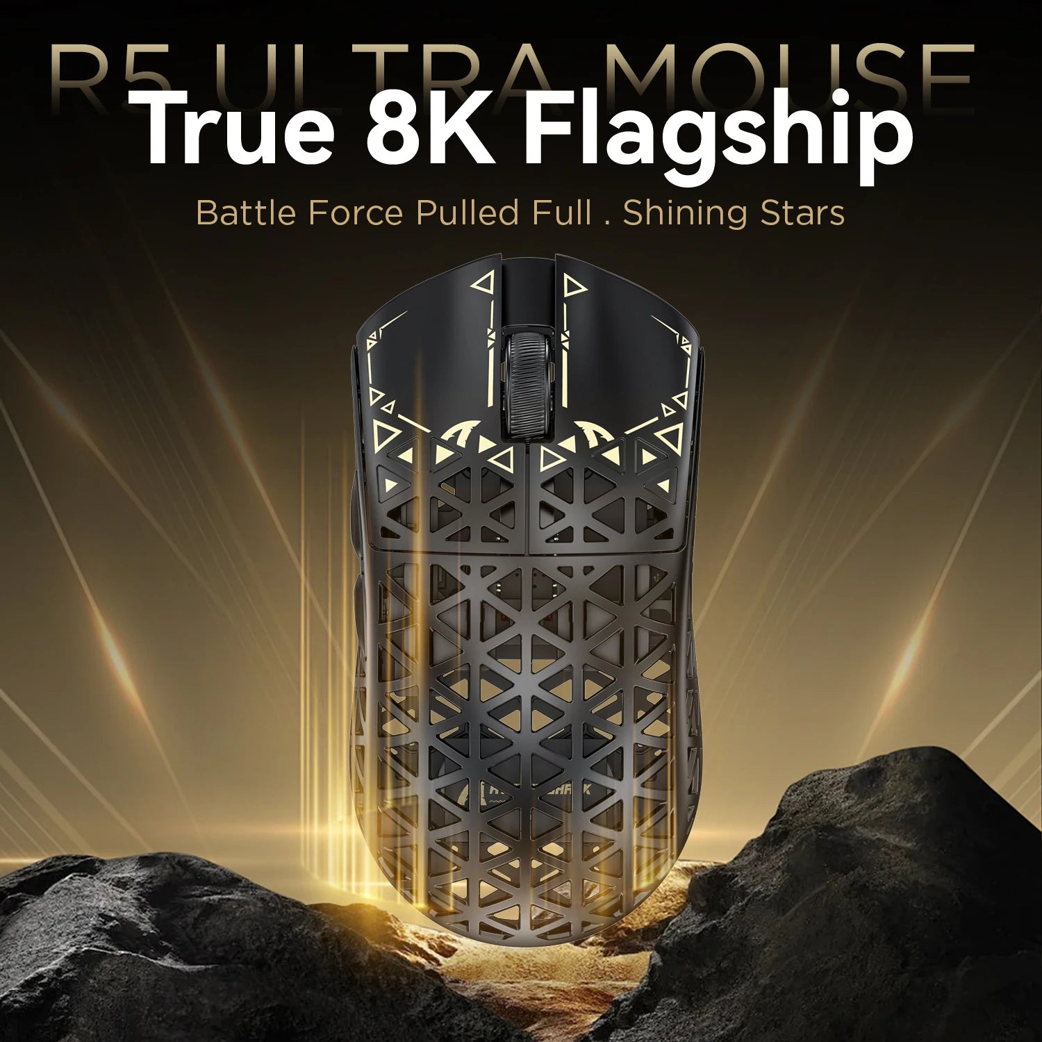 ATTACK SHARK R5 Ultra Carbon Fiber Wireless Gaming Mouse, PixArt PAW3950MAX Gaming Sensor, 42000DPI, 8000Hz, MCU Nordic 52840