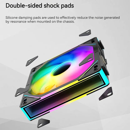 TEUCER JM-1 ARGB Fan 3 in 1 RGB Mirror Cycle Light Effect 800-2000RPM PWM Water Cooling 360mm  PC Cooler Fan Kit