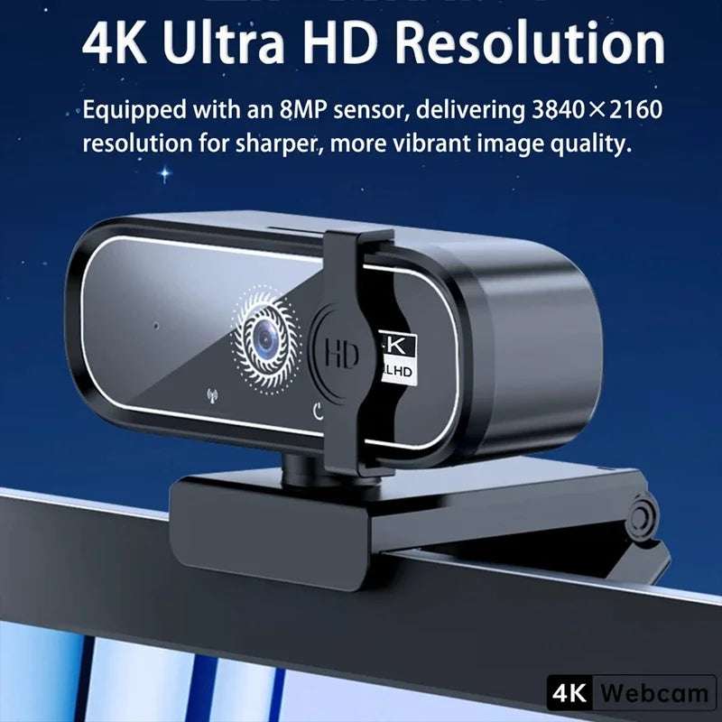 4K HD Mini Webcam With Microphone 2K Full HD Webcam 30fps Autofocus USB Web Cam For Auto Focus PC Laptop Video Shooting Camera