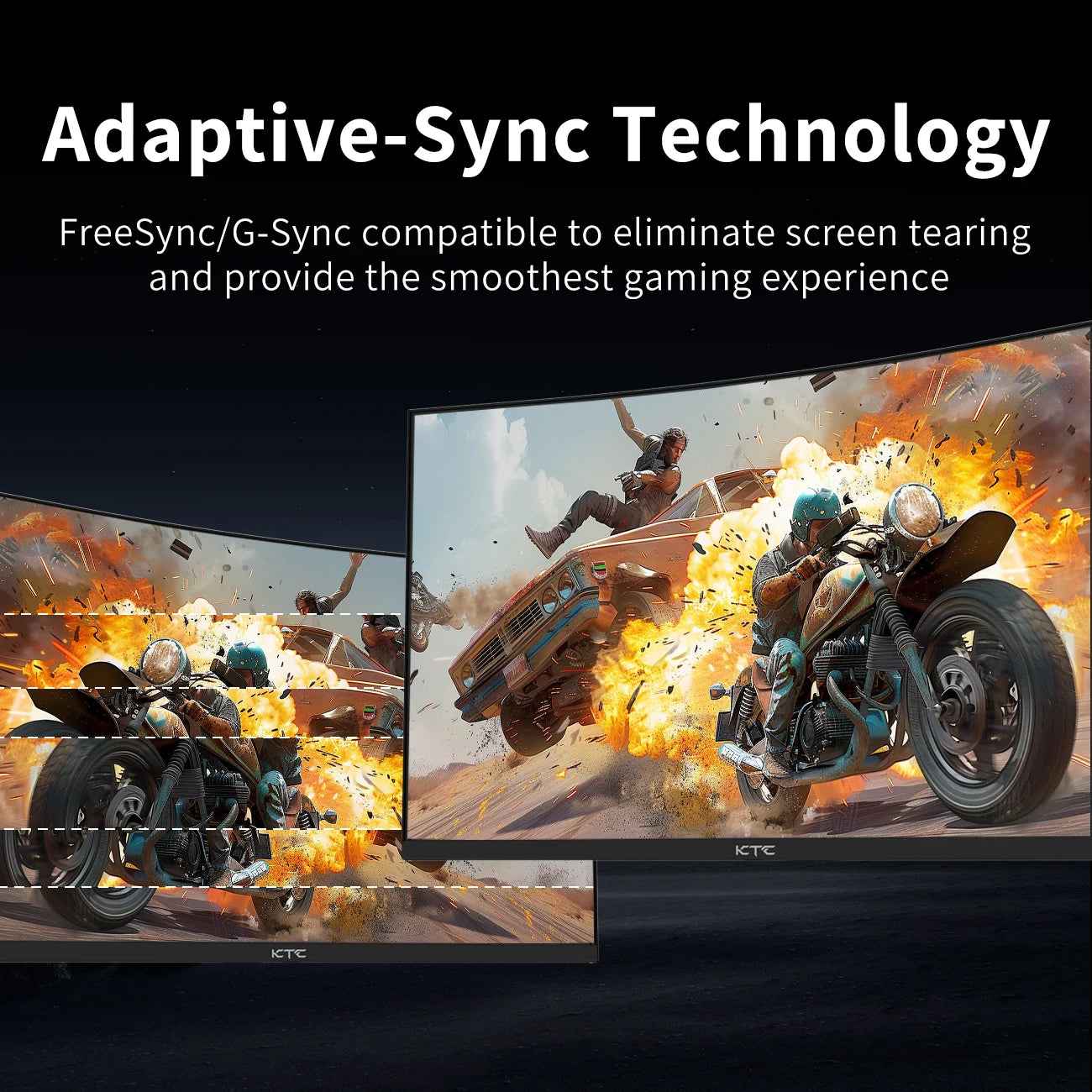 KTC 24 inch 1500R Curved Gaming Monitor 165Hz 1ms FHD 1080p VA Tilt Adaptive Sync HDR 110% sRGB DP/HDMI,VESA for Gaming Home Off