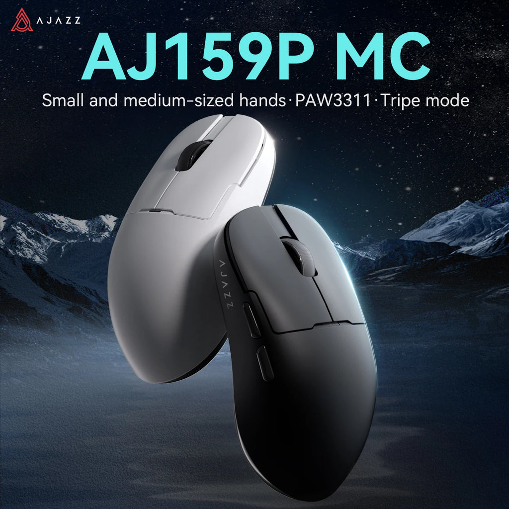 AJAZZ AJ159P MC Gaming Mouse Wireless Bluetooth 2.4G Receiver PAW3311 Sensor Free anti-slip sticker Suitable for e-sports office