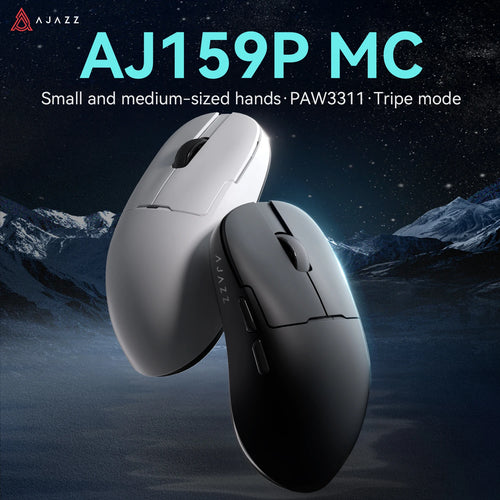 AJAZZ AJ159P MC Gaming Mouse Wireless Bluetooth 2.4G Receiver PAW3311 Sensor Free anti-slip sticker Suitable for e-sports office