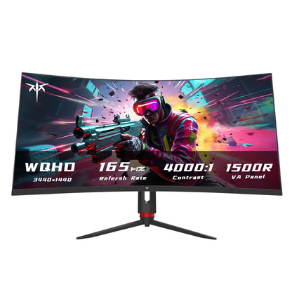 KTC 34 Inch Ultrawide Monitor, 165Hz WQHD 3440X1440 Curved Gaming Monitor, 1500R PC Monitor, HDR, FreeSync & G-Sync HDMI H34S18S